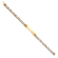 thumbnail image 1 of 14k Yellow Gold White Gold and Rose Gold Nugget Comfort Curb Light Link ID Bracelet Identification Bracelet for Women, 1 of 2