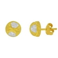 thumbnail image 1 of 14k Yellow Gold White Rhodium, Half Bead Ball Stud Earring, 1 of 2