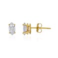 thumbnail image 1 of 14k Yellow Gold White Topaz Marquise Earrings, 1 of 2