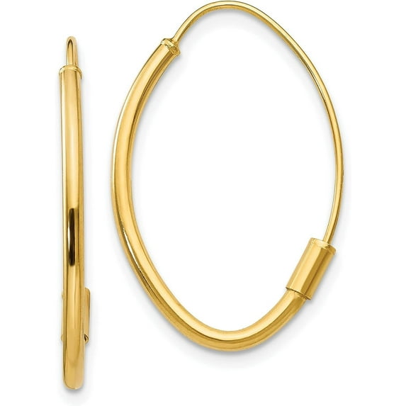14k Yellow Gold Wire Threader Earrings - 25mm
