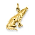 thumbnail image 1 of 14k Yellow Gold Wolf Charm Pendant, 1 of 1