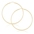 thumbnail image 1 of 14k Yellow Gold Women's Endless Tube Hoop Earrings 1.5mm Thick x 60mm Diameter, 1 of 7