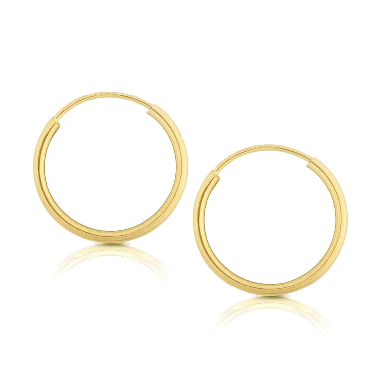 14k Yellow Gold 1mm Thickness outlet Huggie Hoop Earrings (12mm Diameter)