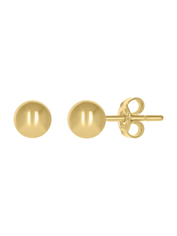 14k Yellow Gold Womens 6mm Ball Stud Earrings