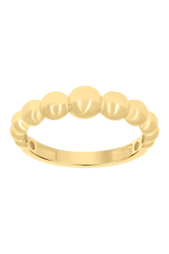 14k Yellow Gold Womens Beaded Fashion Ring