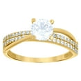 thumbnail image 1 of 14k Yellow Gold Womens Cubic Zirconia Fashion Ring 5.3mm Long Ring for Women - 2.1 Grams, 1 of 2
