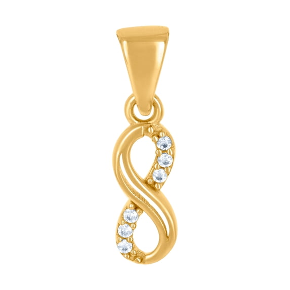 14k Yellow Gold Womens Cubic Zirconia Infinity Love Symbol Charm Pendant Necklace 17.7x4.5mm Wide Pendant for Women