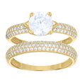 thumbnail image 1 of 14k Yellow Gold Womens Cubic-Zirconia Duo Bridal Ring Set, 1 of 2