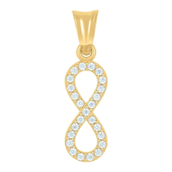 14k Yellow Gold Womens Cubic-Zirconia Infinity Charm Pendant