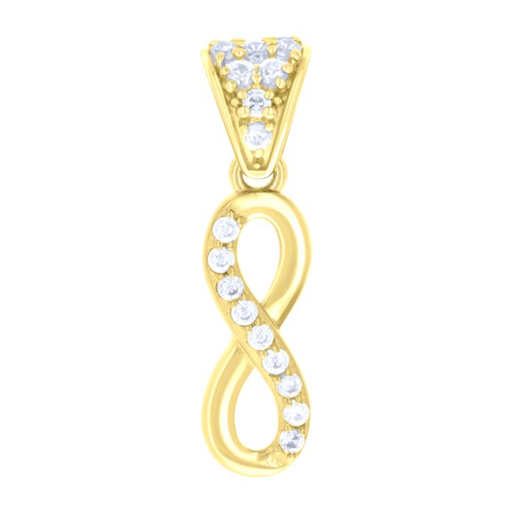 14k 14kt Yellow Gold Womens Cubic-Zirconia Infinity Love Charm Pendant