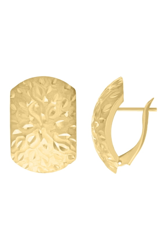 14k Yellow Gold Womens Fashion Latch Back Earrings