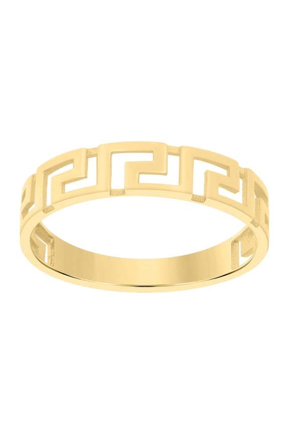 14k Yellow Gold Womens Greek Key Fashion Ring
