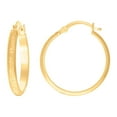 thumbnail image 1 of 14k Yellow Gold Womens Greek Textured Huggie Hoop 20mm Earrings Hoop Earring for Women - 2.3 Grams, 1 of 2