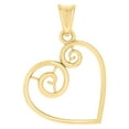 thumbnail image 1 of 14k Yellow Gold Womens Heart Charm Pendant, 1 of 1