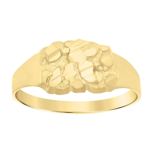 14k Yellow Gold Womens Nugget Fashion Ring