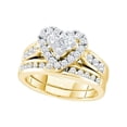 thumbnail image 1 of 14k Yellow Gold Womens Round Princess Diamond Heart Wedding Bridal Ring Set 1.00 Cttw, 1 of 1