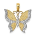 thumbnail image 1 of 14k Yellow Gold and Rhodium Butterfly Pendant - 1.6 Grams - Measures 20x19mm Wide, 1 of 2