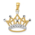 thumbnail image 1 of 14k Yellow Gold and Rhodium Crown Pendant - .9 Grams - Measures 21.8x21.1mm, 1 of 4