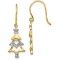 thumbnail image 1 of 14k Yellow Gold and Rhodium Diamond Christmas Tree Dangle Earrings - 28mm Natural Diamonds, 1 of 5