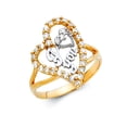 thumbnail image 1 of 14k Yellow Gold and White Gold Cubic Zirconia I Love You Ring Size 7 Statement Ring for Women, 1 of 2