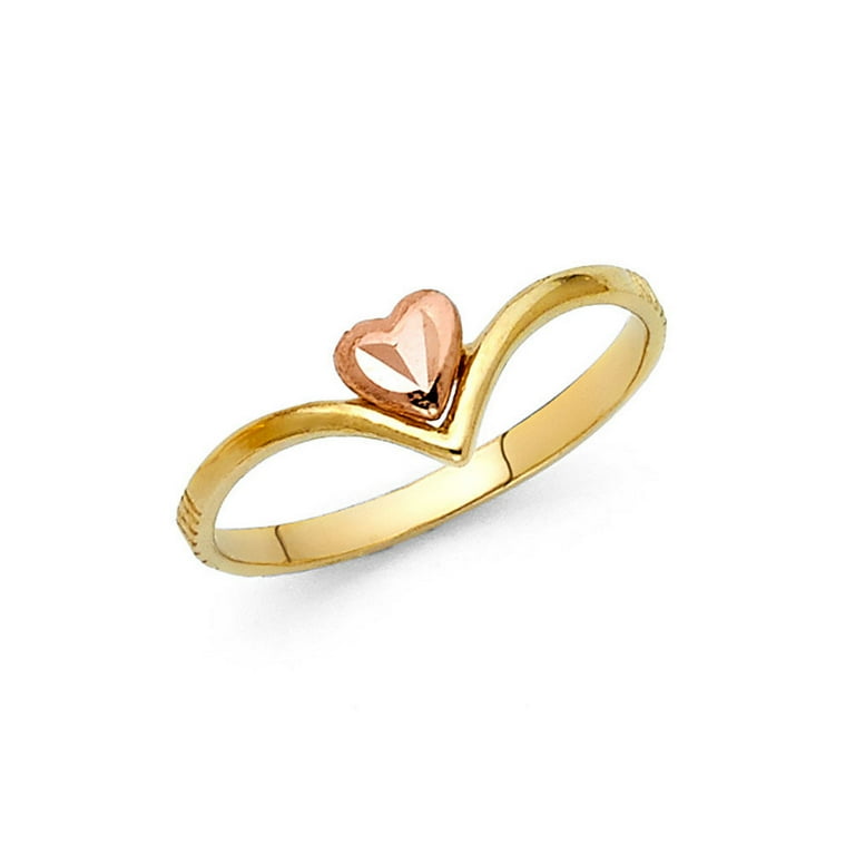 Heart of love 14k solid popular gold ring size 7