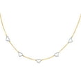 thumbnail image 1 of 14k Yellow Gold and White Gold Oval Link Light Necklace With Love Heart Pendant Necklace for Women, 1 of 2