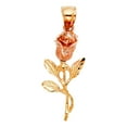 thumbnail image 1 of 14k Yellow Gold and White Gold Rose Pendant Necklace 13x28mm Pendant for Women - 2.6 Grams, 1 of 2