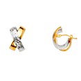 thumbnail image 1 of 14k Yellow Gold and White Gold Sparkle-Cut Tube X-sh Oval H-hp Earrings 13x18mm Stud Earring for Women, 1 of 2