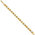 thumbnail image 1 of 14k Yellow Gold and White Gold Stampato Bracelet Link Bracelet for Women - 5.8 Grams, 1 of 2