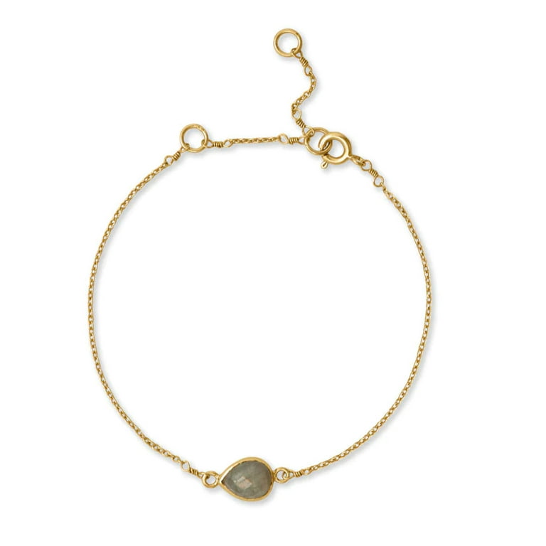 Labradorite Necklace 14k Gold-plated Sterling Silver Adjustable Length Labradorite Necklace 14k Gold-plated Sterling Silver Adjustable Length