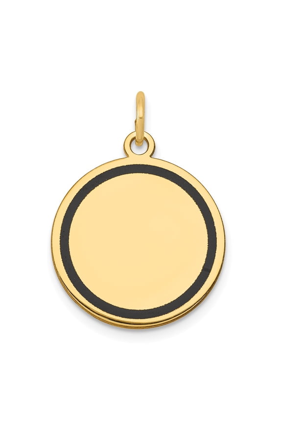 14k Yellow Gold w/Enamel .027 Gauge Circular Engravable Disc Charm