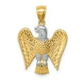 thumbnail image 1 of 14k Yellow Gold with Rhodium Solid White Rhodium Eagle Charm Pendant, 1 of 7