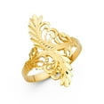 thumbnail image 1 of 14k Yellow Italian Solid Gold Abstract Leaves Nature Plant Ring 25mm, 1 of 1