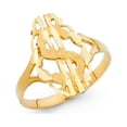 thumbnail image 1 of 14k Yellow Italian Solid Gold Fancy Dollar Sign Ring 17mm, 1 of 1