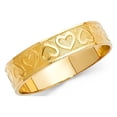 thumbnail image 1 of 14k Yellow Italian Solid Gold Flat Multi Heart Ring 5mm, 1 of 1