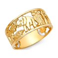 thumbnail image 1 of 14k Yellow Italian Solid Gold High Polished Lucky Charm Ring 10mm, 1 of 1