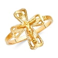 thumbnail image 1 of 14k Yellow Italian Solid Gold Religious Crucifix Ring 15mm, 1 of 1