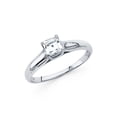thumbnail image 1 of 14k Yellow OR White Gold Princess CZ Solitaire Engagement Ring Anniversary Square CZ Band Bridal Ring, 1 of 1