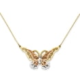 thumbnail image 1 of 14k Yellow & Rose Gold with Rhodium Butterfly Necklace, 1 of 1