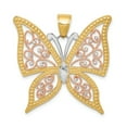 thumbnail image 1 of 14k Yellow & Rose Gold with Rhodium Diamond-cut Butterfly Pendant, 1 of 3
