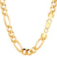 thumbnail image 1 of 14k Yellow Solid Gold Figaro Chain Necklace, 7.0mm, 20", 1 of 3