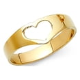 thumbnail image 1 of 14k Yellow Solid Italian Gold Flat High Polished Cut Out Heart Ring 6mm, 1 of 1