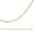 thumbnail image 1 of 14k Yellow & White Gold Necklace Solid Figaro Chain Pave Diamond Cut Thin Two Tone 2.7 mm 20 inch, 1 of 1