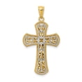 thumbnail image 1 of 14k Yellow & White Gold Polished 2 Level Cross Pendant, 1 of 1