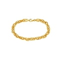 thumbnail image 1 of 14k Yellow White Gold Shiny Euro Link Bracelet With Spring-Ring Clasp 7.5 Inch Link Bracelet for Women, 1 of 2