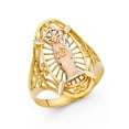 thumbnail image 1 of 14k Yellow White Rose Gold Santa Muerte Ring Grim Reaper Band Angel Of Death Tri Color 20MM Size 7, 1 of 1
