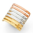 thumbnail image 1 of 14k Yellow White & Rose Gold Seven Band Semanario Ring Polished Diamond Cut Tri Color 20MM, Size 7.5, 1 of 1