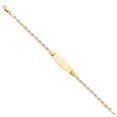 thumbnail image 1 of 14k Yellow White Rose Gold Valentino 6" ID Bracelet w/ Heart Tri Polished Jewelry Female Unisex, 1 of 5