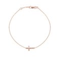 thumbnail image 1 of 14k Yellow,White or Pink Rose Gold Sideways Cross Bracelet Adjustable Chain 7-7.5 Inches, 1 of 5