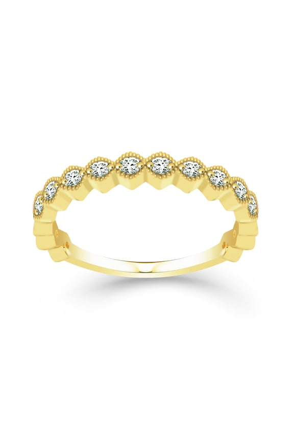 14k Yellow, White or Rose Gold Ring Set with 0.30 CTTW of Natural Round Cut Diamonds